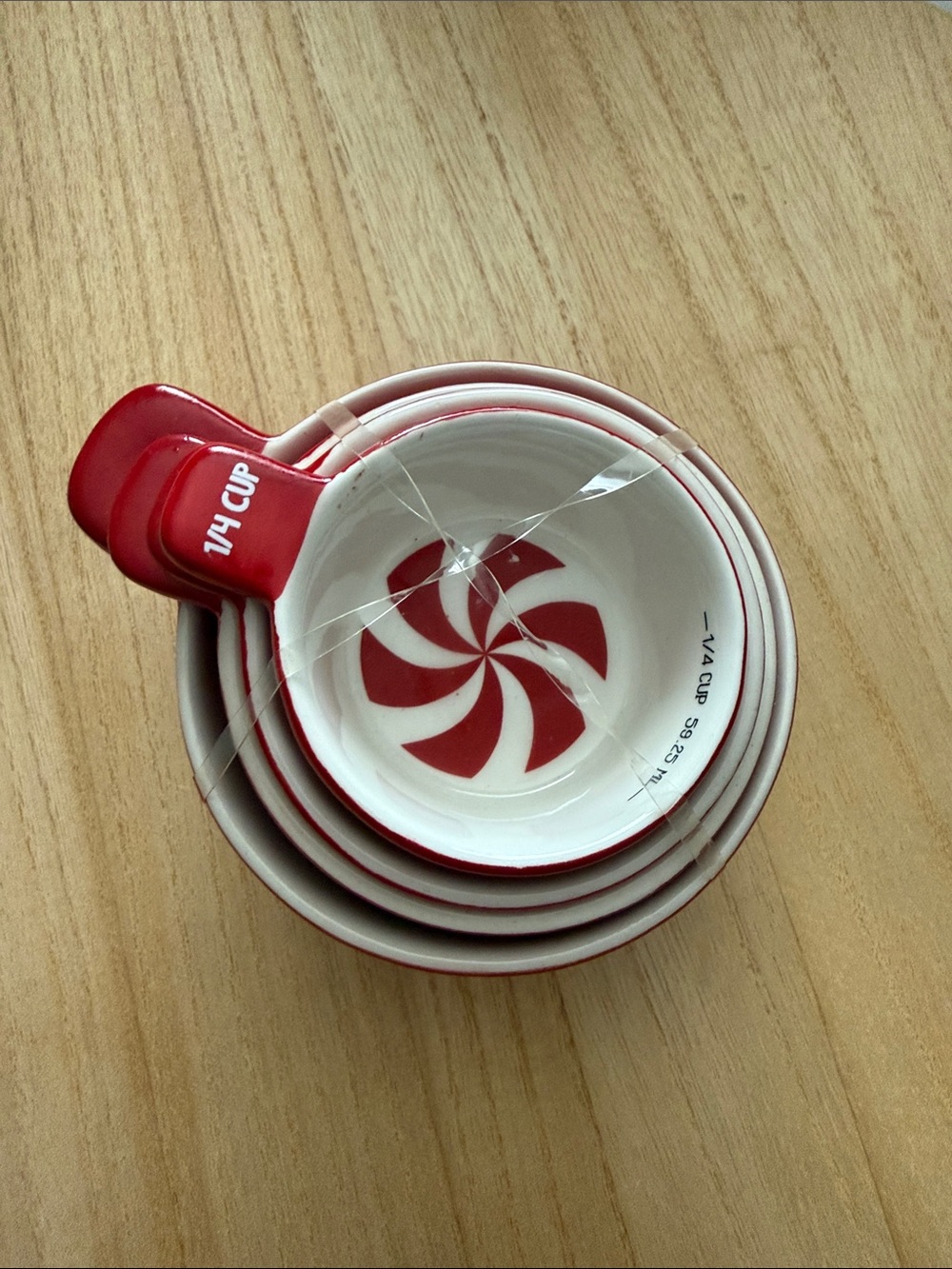 Target Red and White Ceramic Measuring Cups (Set)
